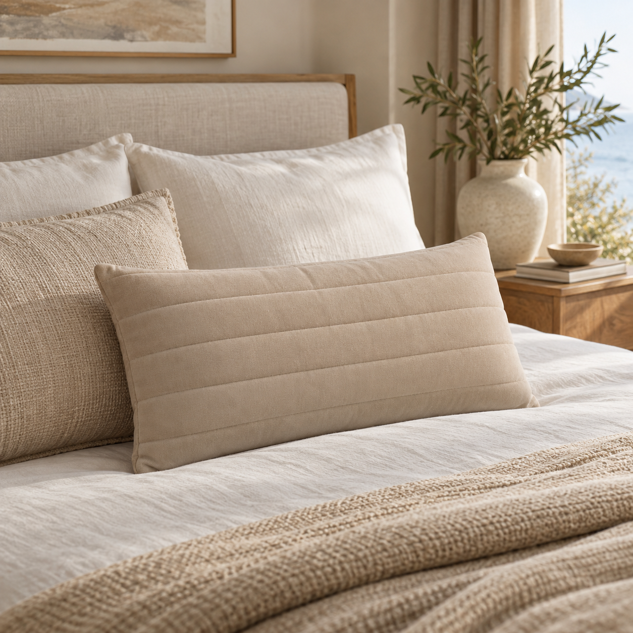 Softline Lumbar Pillow in a sofa setting